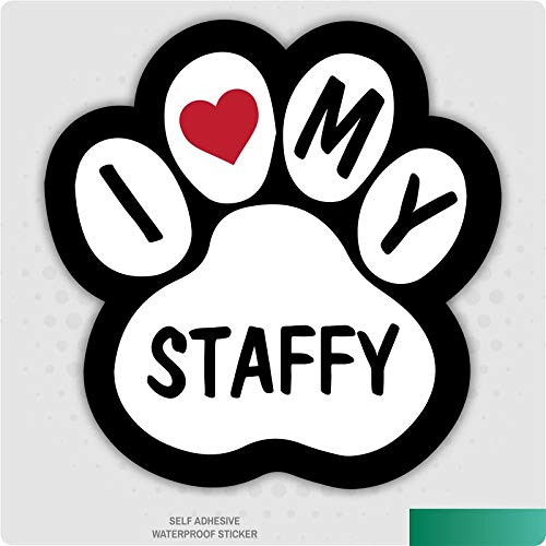 Landing Designs I Love My Staffy Vinyl Car Van Decal Sticker Animal Lover 110Mm By 110Mm