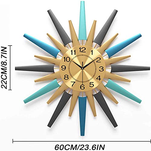 Horloge murale moderne et créative de 60 cm pour décoration de salon haut de gamme - 7