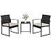 Wicker Patio Furniture 3 Piece Patio Set Chairs Bistro Set Outdoor Rattan Conversation Set for Backyard Porch Poolside Lawn