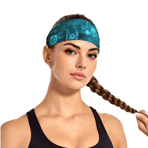 Elastic Exercise Headband, Outdoor Sports Elastic Headband, Fitness, Yoga, Running, Cycling Modeling Drawings Pattern3