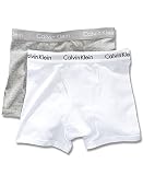 Calvin Klein Boy`s 2 Pack Boxer Briefs (X-Small/4-5, Gray (37467612-M)/White)