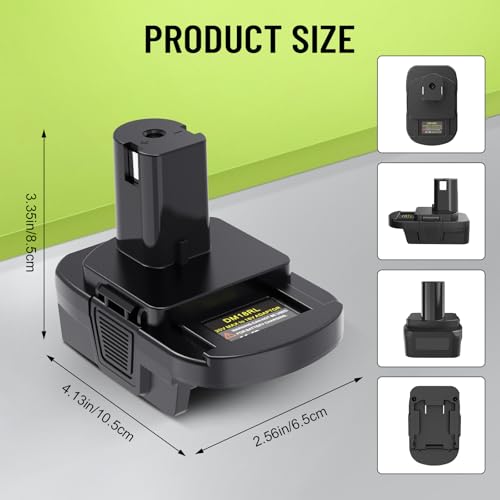Kzreect Battery Adapter Compatible with DeWalt 18V/20V & Compatible with Milwaukee 18V to Work for Ryobi One+ 18V Tools DM18RL (No USB Port)