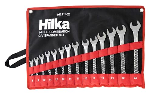 Hilka 16211402 14 Pce - Set Di Chiavi Combinate Con Custodia, Sistema Metrico
