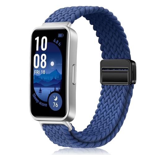 [MokaZii] �o���h For Huawei Band 10/9/8 �i�C���� �ґg�����x���g �҂ݍ��� ���C�z�� �ʋC�� �y�� �_�� �X�|�[�c�o���h �j���ʗp �e�͐� �ϋv�� �����\ Huawei Band 8/9/10 - �_�[�N�u���[