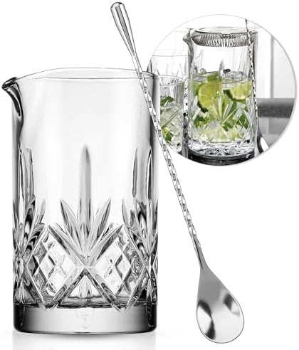 Cocktail Mixing Glass with Stirrer – 17oz Bar Mixing Pitcher for Stirring Cocktails and Drinks - Thumbnail 3
