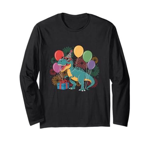 Adult Dinosaur Birthday T-Rex Party Dinosaur Enthusiast Maglia a Manica