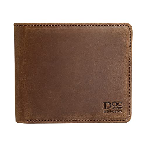 Leather Wallet for Men | 100% Genuine Full Grain Leather Bifold Wallet (Walnut)