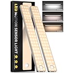 Under Cabinet Lighting,3 Color Temperatures Motion Sensor Light Indoor 2 Pack, USB Rechargeable Battery Operated Closet Lights, Wireless Dimmable LED Cabinet Lights, Under Counter Light for Kitchen
