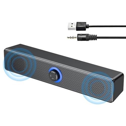 Computer Speakers for Desktop Bluetooth,Aux Speakers for Monitor Speakers 3.5mm Jack With 40W HD Surround Stereo Sound Portable PC Speakers for PC Desktop Bluetooth USB Powered PC Soundbar Speaker
