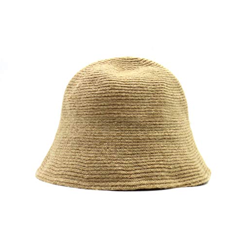 Chapeau de pêcheur tricoté pour femme en couleur unie rétro