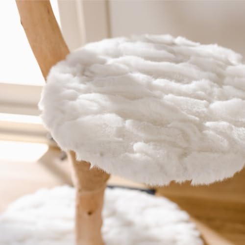 Image of Mau - Modern Wood Cat Tree Tower with Scratching Post, Aesthetic Cat Condo