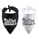 Paquete de 2 bandanas para perro con anuncio de embarazo para mamá y papá me están consiguiendo un perro humano