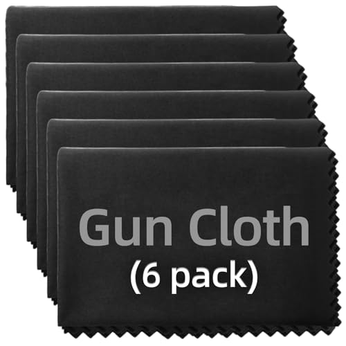 6 Pack Microfiber Gun Cleaning Cloth,12\"x12\" Lint Free Gun Cleaning Rags (Black)