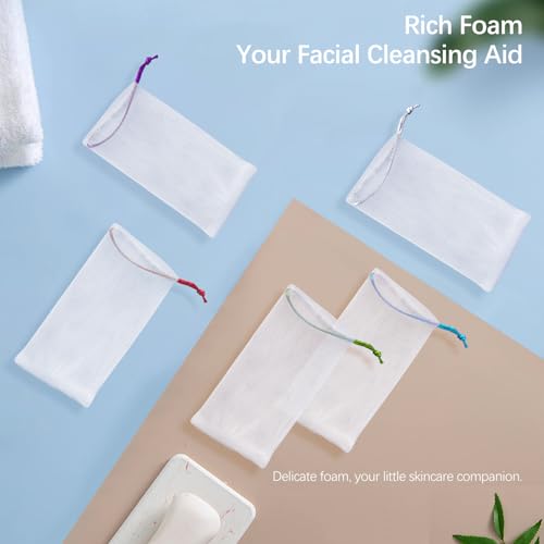 Kootinn 10 peças bolsa de sabão de malha esfoliante camada dupla espessa rede de espuma saco de poup