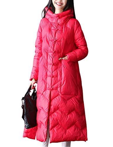 Manteau à capuche femmes hiver veste longue boutonnage simple