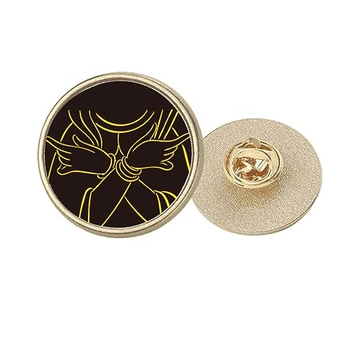 Broche ronde dorée main de culture pour sublimer vos vestes d'hiver