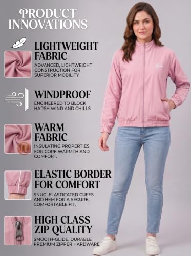 Image of Women Lightweight Jacket | Solid Casual Windcheater With 2 Pockets