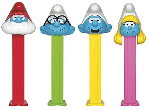 PEZ Smurfs Assorted Candy Dispensers, 0.58 Ounce (Pack of 12)