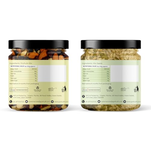 Image of Goshudh Royal Dryfruits Mixed 250g + Crunchy Seeds Mixed 250g Combo Pack | Healthy Superfood Snack (500gm Combo Pack)