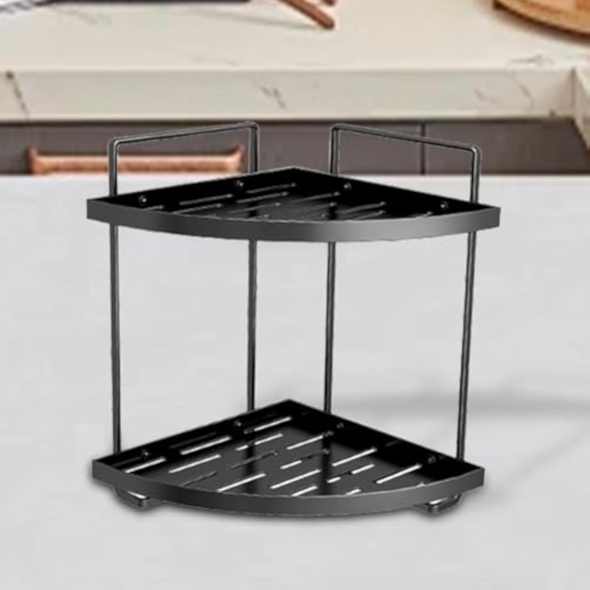 BNF® Corner Bathroom Organizer Shelf, Black