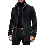 Generisch Veste de costume en velours côtelé pour homme   Style rétro   Blazer   Coupe droite   Avec poches   Veste d'hiver moderne   Veste de sport pour homme   Costume de mariage   Trench   Long col