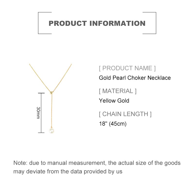 14K Gold Choker Necklace for Women,Elegant Design with Drop Freshwater Cultured Pearl Pendant,Fashion Jewelry, Ideal Gift for Mom, Girlfriend, Wife on Special Occasions2