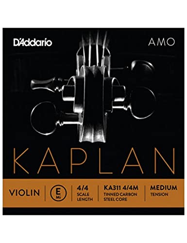 D'Addario Kaplan Amo Violin String - Single E String - KA311 4/4M - Violin Strings - 4/4 Scale, Medium Tension