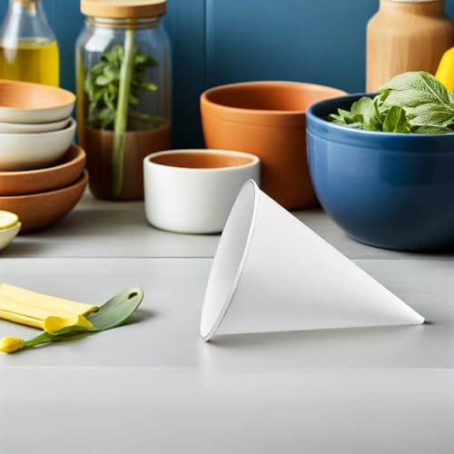 Gobelets papier blancs de cône étanches et résistants comme porte-glace - 5