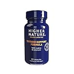 Higher Nature - Thyroid Support Formula - Reduction of Tiredness & Fatigue - Iodine, Selenium, Vitamin C, B12 & Iron - Thyroid Support Supplement for Women & Men - Energy & Focus Formula - 60 Capsules