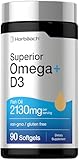Horbäach Omega + D3 | 90 Softgels | Purified Fish Oil | 2130mg | Non-GMO and Gluten Free Supplement
