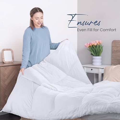 Utopia Bedding Comforters King Size, All Season Duvet Insert, Down Alternative Box Stitched Bed Comforter with Corner Tabs, Machine Washable (White, Pack of 3)