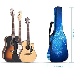 Housse de guitare en tissu Oxford imperméable avec bandoulière réglable Motif papillon lumineux Bleu - Les Beatles, Paul McCartney, John Lennon, RIngo Starr, George Harrison Housse de guitare en tissu Oxford imperméable avec bandoulière réglable Motif papillon lumineux Bleu – Image 5