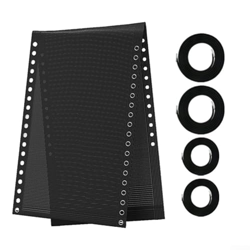 Bulevisiter Tela de repuesto para silla, lona de malla reclinable, tela para silla de salón con cuerdas, paño de reparación plegable para patio, reclinable, césped de silla (negro)