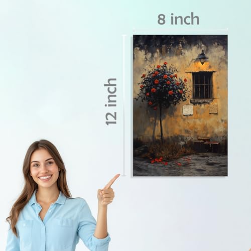 Image of SiddArtify Vintage Floral Wall Art Prints Set - Rustic Rose Poster Decor for Living Room Bedroom Office - 8x12 inch Board Pack of 6