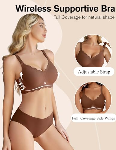 Image of Avidlove Wireless Bras for Women Comfort Seamless Bra Smooth Bralette Everyday Sleep Jelly Bras Regular and Plus