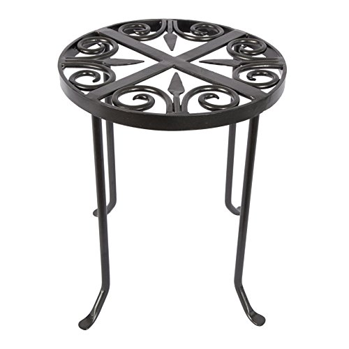 Achla Designs VTT-01 Round Trivet Wrought Iron Plant Stand, Graphite