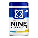 USN Nine Aminos – BCAA Amino Acids & EAA Essential Amino Acids Powder with Added Magnesium & Coconut Water Powder to Support Recovery and Hydration. Pineapple Flavour (330g – 30 Servings)