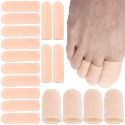 Alpinleux 20 Pack Gel Toe Protectors, Soft Elastic Toe Covers, Toenail Cushions Toe Cap Toe Sleeves for Ingrown Toenails, Missing Toenails, Blisters, Corns, Calluses, Hammer Toes (Small+Large)