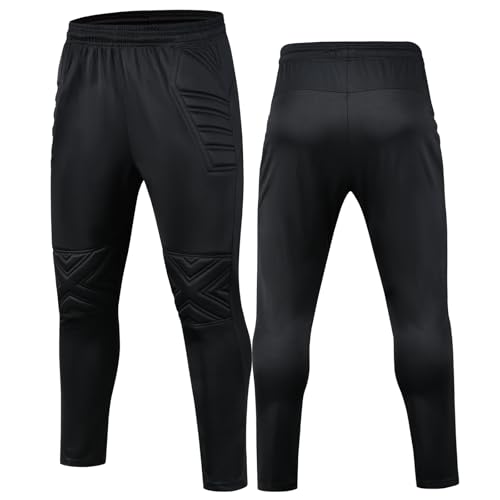 ZIQICAI2007 Youth/adult football goalkeeper pants, sweat-wicking protective goalkeeper pants designed specifically for boys (Black, 9-10Years(24))