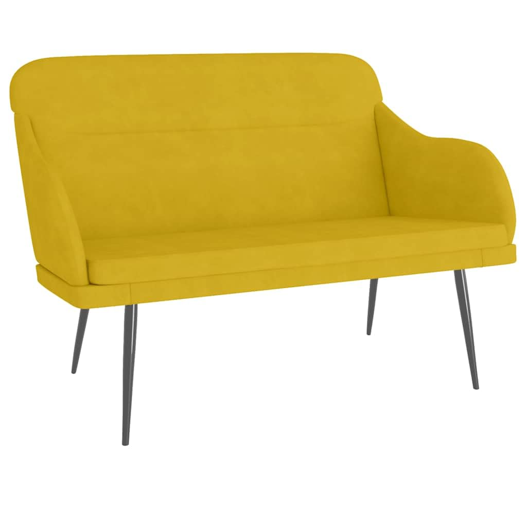 Banco de terciopelo amarillo 110 x 76 x 80 cm para pasillo y banqueta de dormitorio
