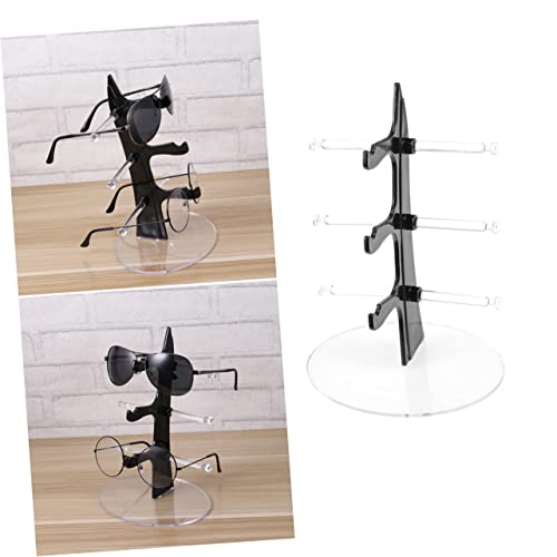 HOOTNEE Sailboat Shape Sunglasses Display Stand Layers Eyeglasses Organizer Storage Rack for Desktop Black Sunglasses Holder and Eyewear Organizer for Home and Shop