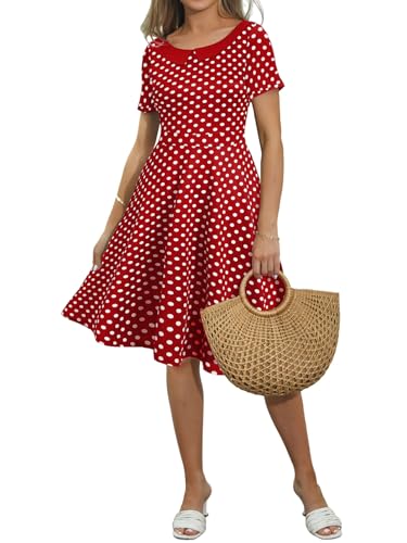 Image of Women's Elegant Vintage Dresses Knee Length Casual Floral Print Work Party Peter Pan Collar A-Line Dress with Pockets 978