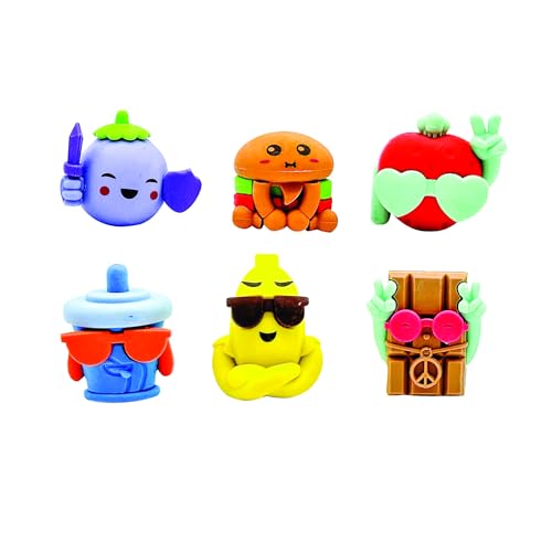 Gommes 3D Snack Attack Raymond Geddes | Lot de 48 décorations de crayons pour enfants