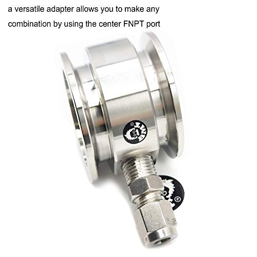 Image of Adaptive Tee Shape Fitting for KF SO-KF NW QF Flange to FNPT Center Port (KF40 x 1 /4 inch FNPT)