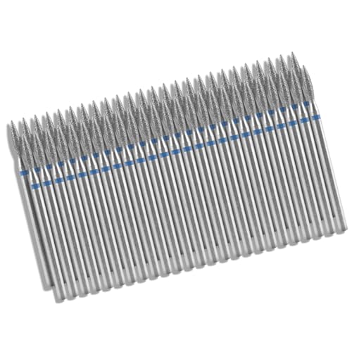 siyuwuro 50Pcs Flame Shape Cuticle Nail Drill Bits 3/32'' Safety Carbide Nail Drill Bits Professional Manicure And Pedicure Drill Bits For Cuticle Dead Skin Nail Prep (Flame(Medium))