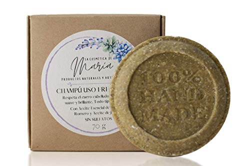 Champú sólido para uso frecuente artesanal y ecologico - 100% natural y vegano