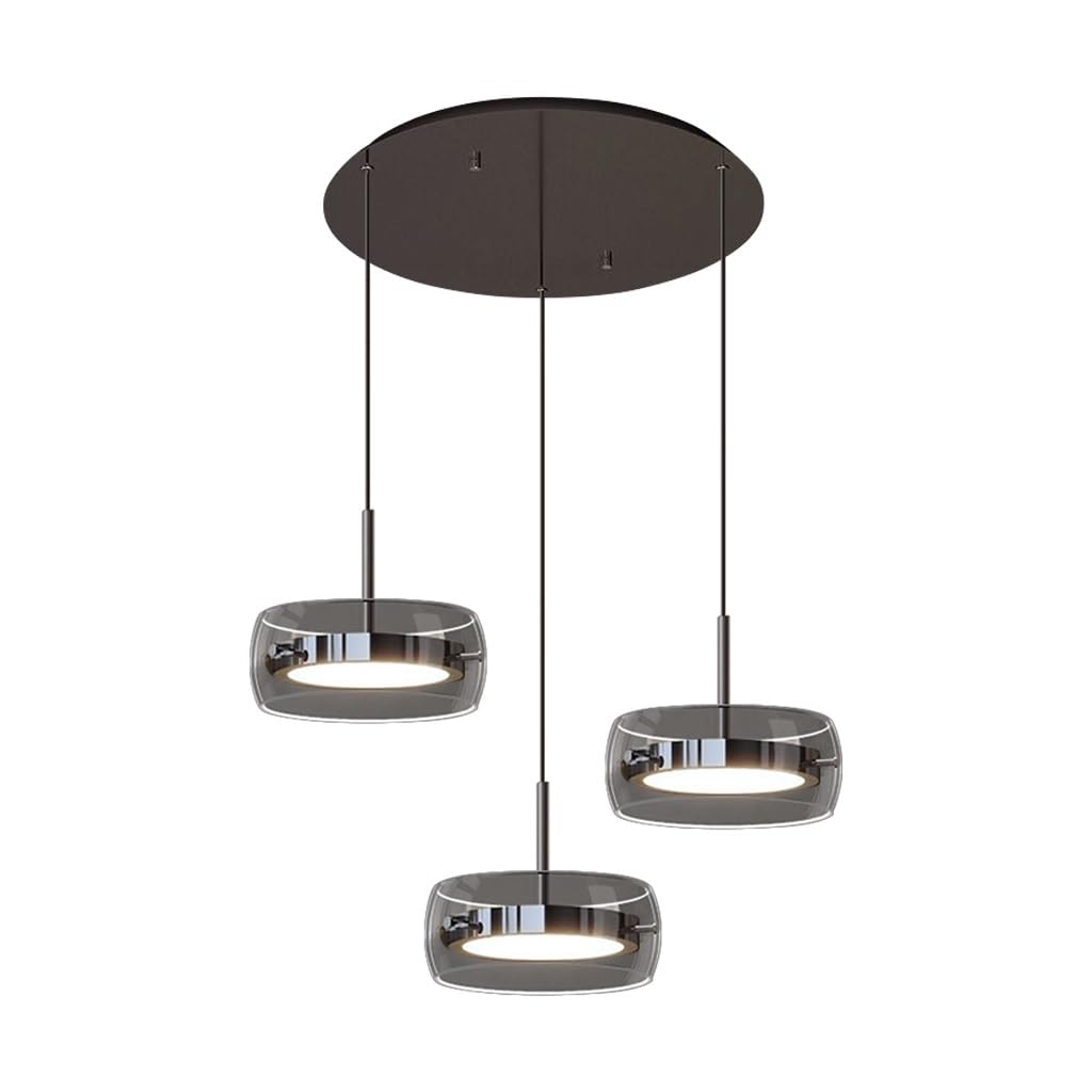 LED Pendelleuchte Kristall Glas Hängelampe Esstisch LED Hängeleuchte Höhenverstellbar Für Esszimmer Wohnzimmer, Vintage-Industriedesign Dimmbar Deckenleuchte(A-3 Lichter)