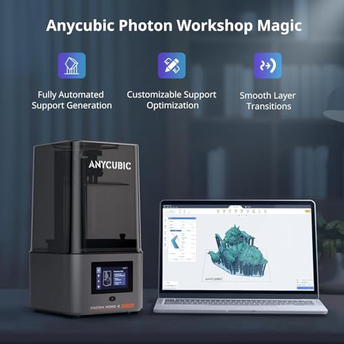 Image of 3IDEA ANYCUBIC 10K Resin 3D Printer,Photon Mono 4 Ultra 7'' LCD Mono Screen with COB Light Source,Max Printing Speed Up to120mm /h, HD Touchscreen with 8Languages,6.04'' x 3.42'' x 6.49'' Printing Size