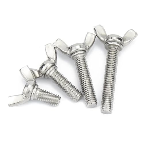 KSeSii 1-5pcs Bulloni ad Alette Vite a Farfalla in Acciaio Inossidabile 304 M3 M4 M5 M6 M8 M10 Viti ad Alette con Testa ad Ala DIN316(18mm,M6(5pcs))