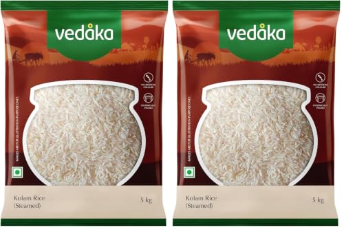 Image of Amazon Brand - Vedaka Kolam Rice | Steamed | 5 Kg (Pack of 2)